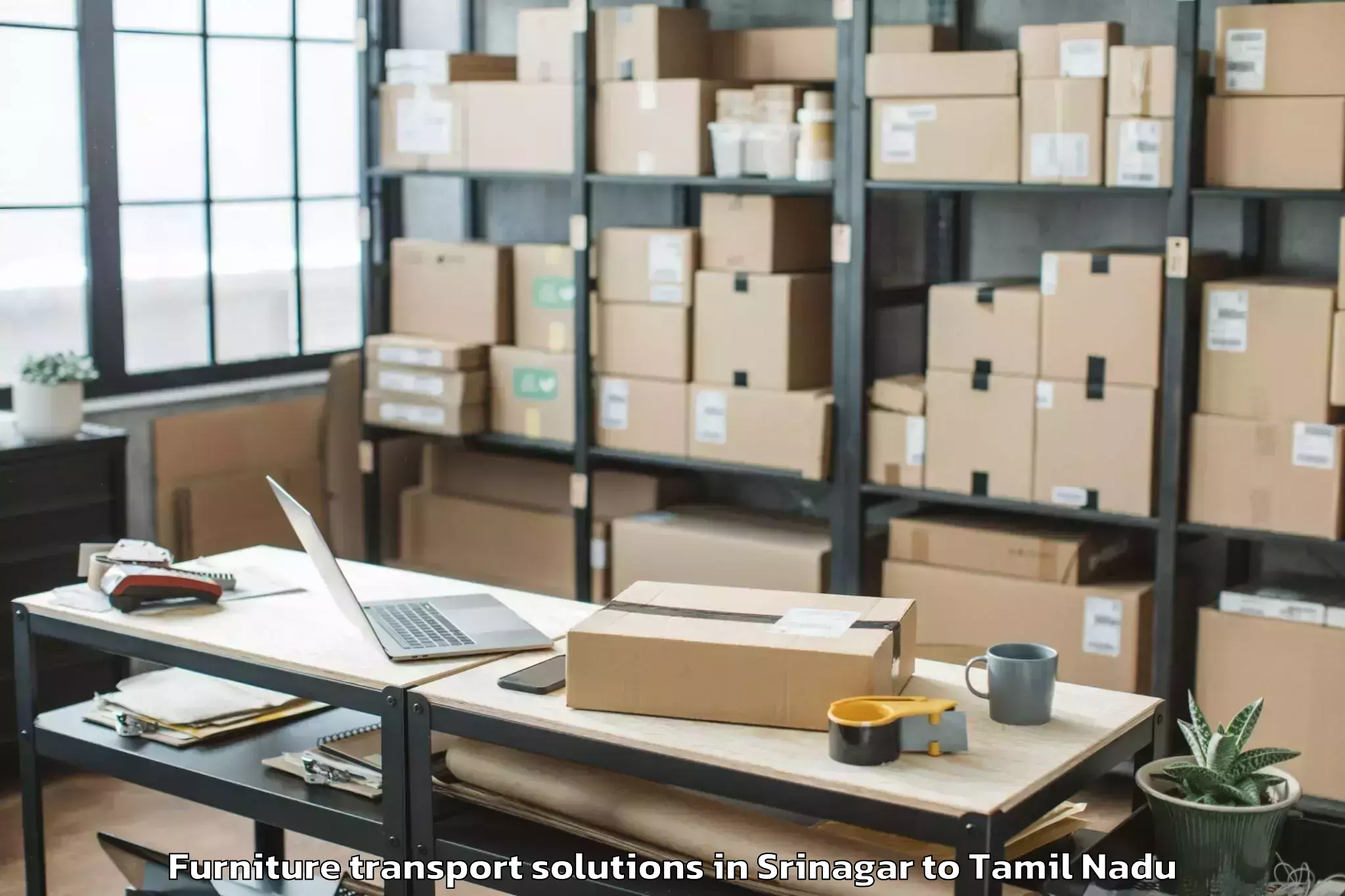 Book Your Srinagar to Muthukulathur Furniture Transport Solutions Today